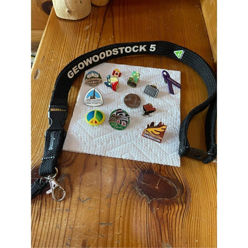Geocaching Lanyard and Assorted Pens